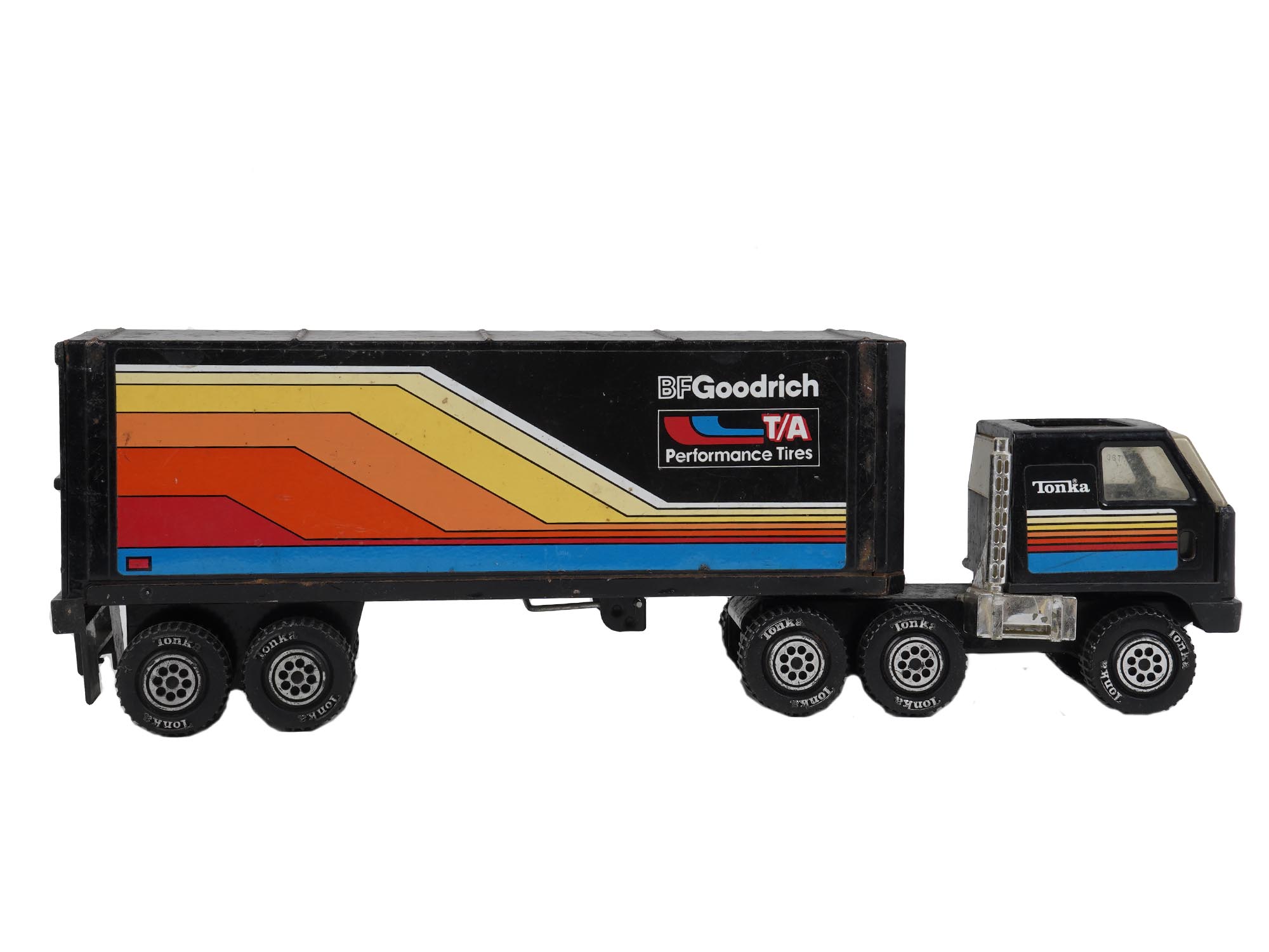 TONKA LONG HAUL RIG BF GOODRICH TRUCK AND TRAILER PIC-2